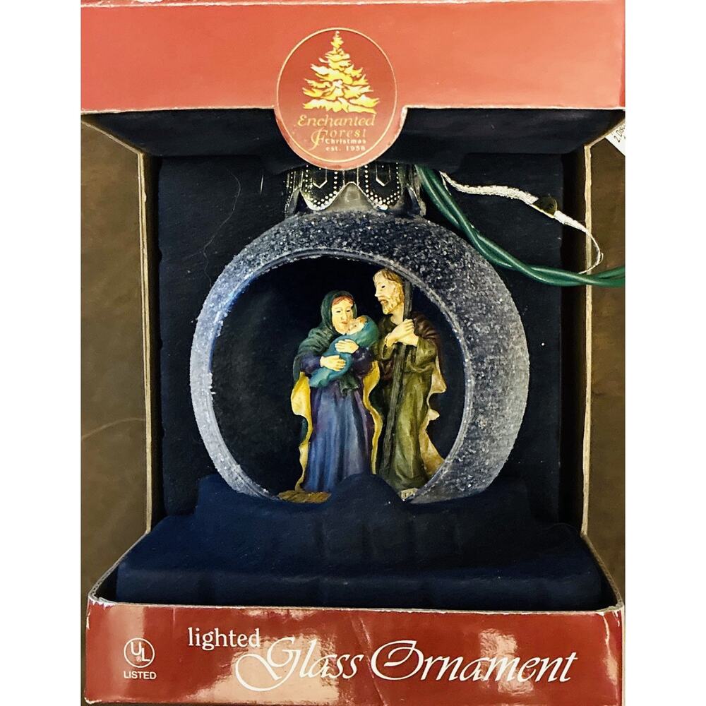 Enchanted Forest Lighted Christmas Frosted Glass 2004 Hand Blown Sculptures